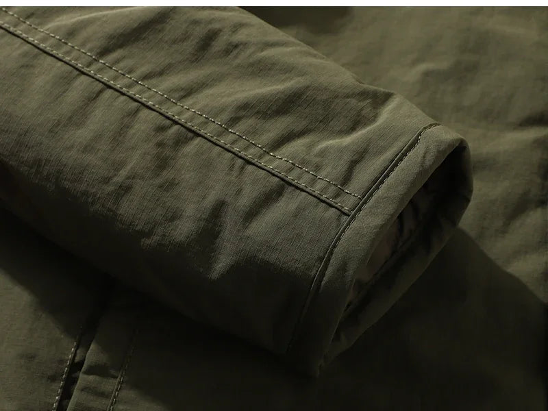 Retro Jaet with Button V-Ne Waterproof Workwear Layering Men's Coat