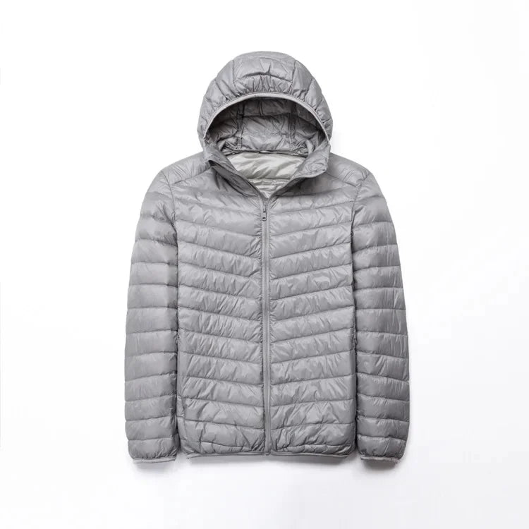 Autumn Winter New Style Men's Lightweight Hooded Cotton Jacket Warm Fashionable Short Casual Portable Stand Collar Cotton Coat