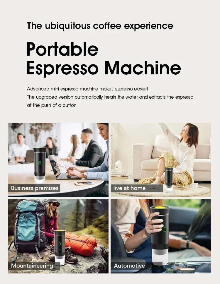 Coffee Machine Portable Wireless Electric Espresso Travel Car Home Camping Coffee Maker 3-in-1 Capsule Powder Coffee Maker