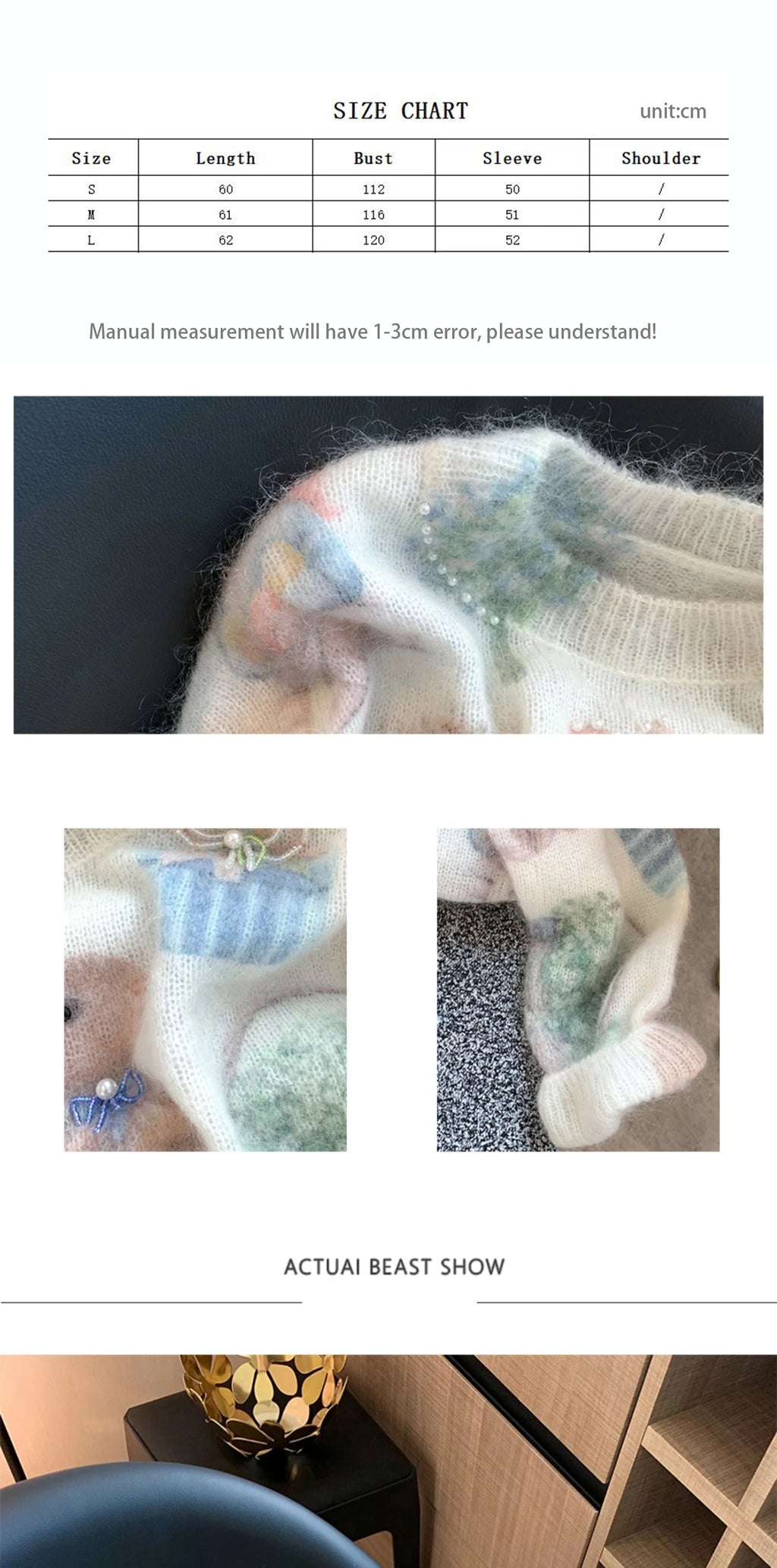 Fashion Rabbit Printed Beaded Sweater Women's Autumn Winter New Soft Glutinous Design Sense Knitted Top Luxury Sequin Sweaters