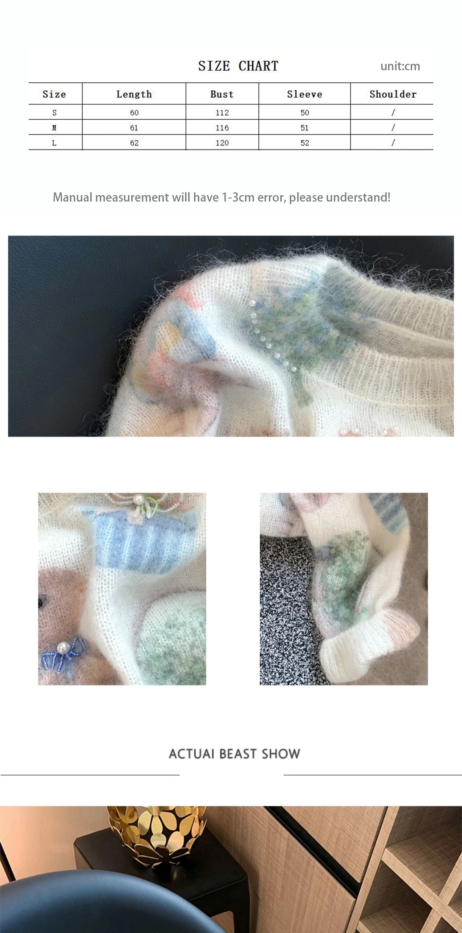 Fashion Rabbit Printed Beaded Sweater Women's Autumn Winter New Soft Glutinous Design Sense Knitted Top Luxury Sequin Sweaters