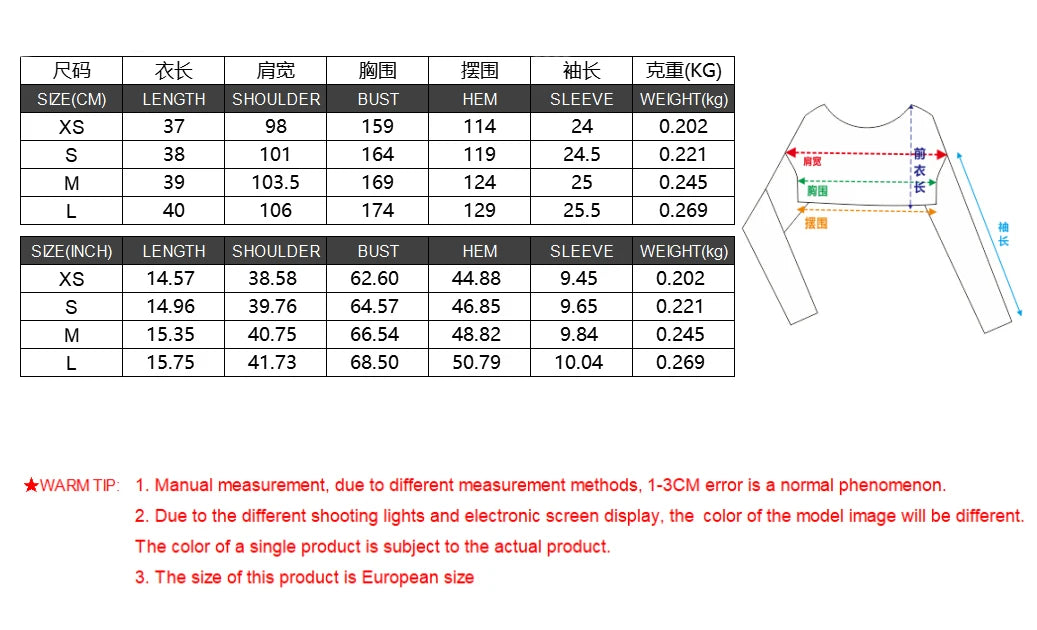 Crop neck hoodie short sports base shirt T-shirt knit shirt long sleeve top for women