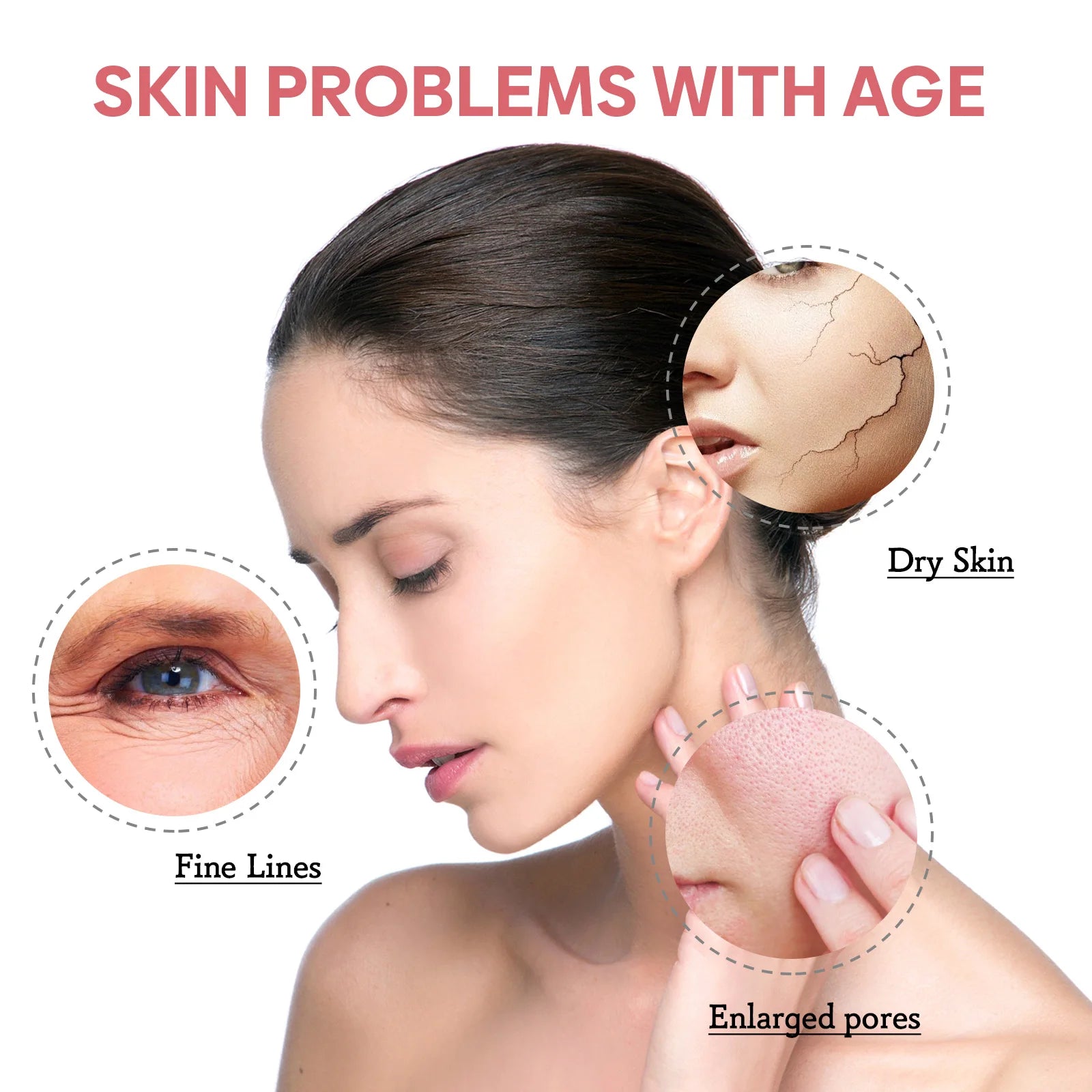 5 In 1 Face Serum Hyaluronic Acid Moisturizing Whitening Anti Wrinkle Aging Vitamin C Fade spots Shrink Pores Skin Care 30ml