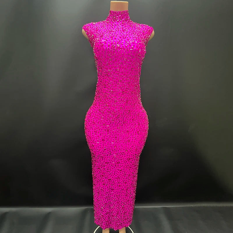 Elegant Rhinestone Party Dresses luxurious Celebration Birthday Dress Wedding Ball Sparkles Couture For Baby Shower Dress