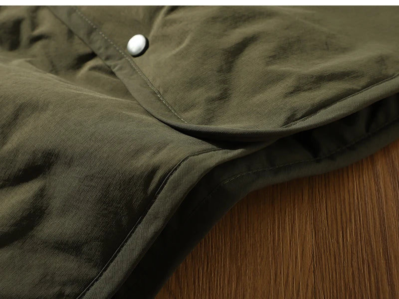 Retro Jaet with Button V-Ne Waterproof Workwear Layering Men's Coat