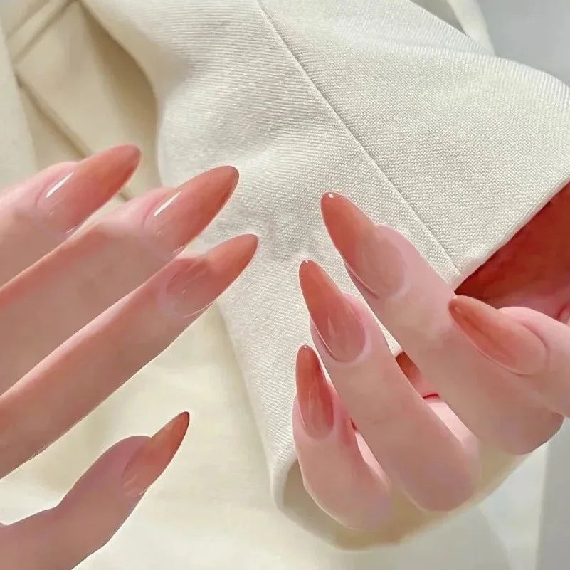 24PCS stiletto false nail tips Mid-length Gradients press on nails wearable full cover fashion false fingernails patch for girls