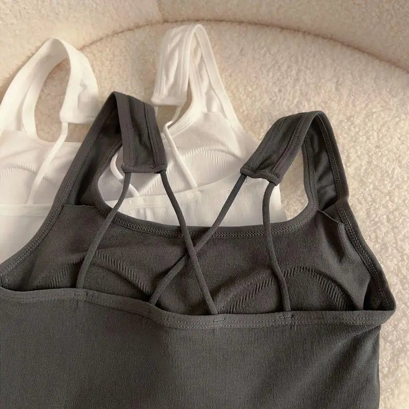 Kawaii Hellokitty Fashion Women Clothing Y2K Tops with Breast Pad Cute T-Shirt Girls Summer Cropped Tops White Sexy Suspender