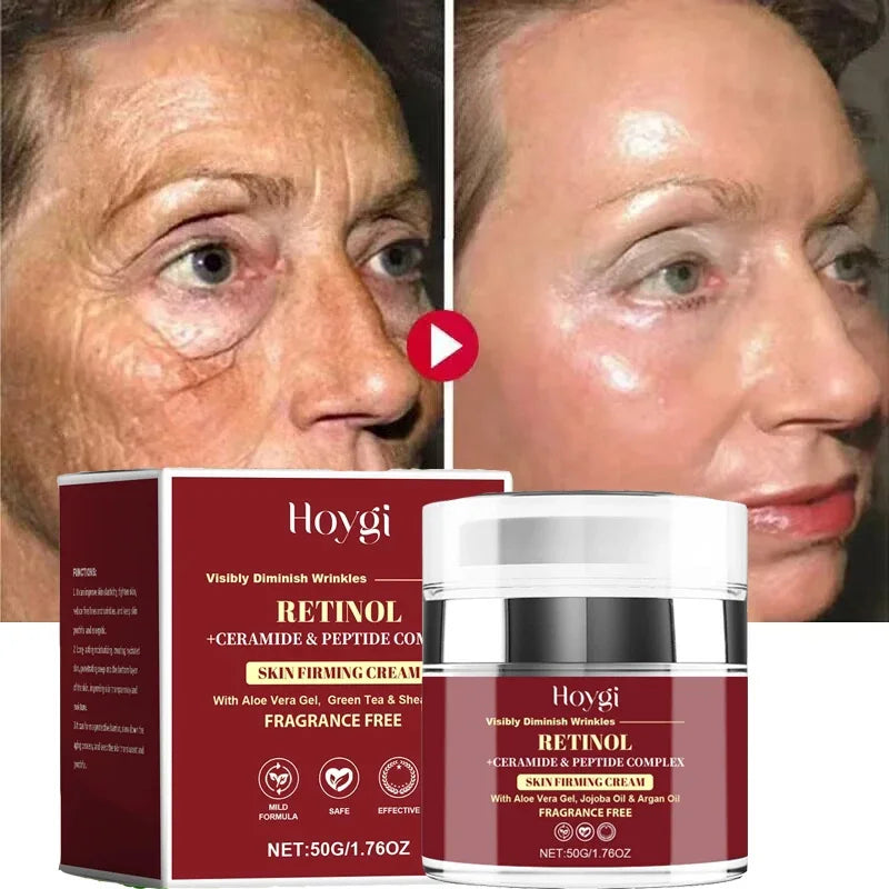 Retinol Anti-wrinkle Face Serum Instant Anti-Aging Lift Firming Fade Fine Line Moisturizing Brighten Skin Care For Men Women 50g