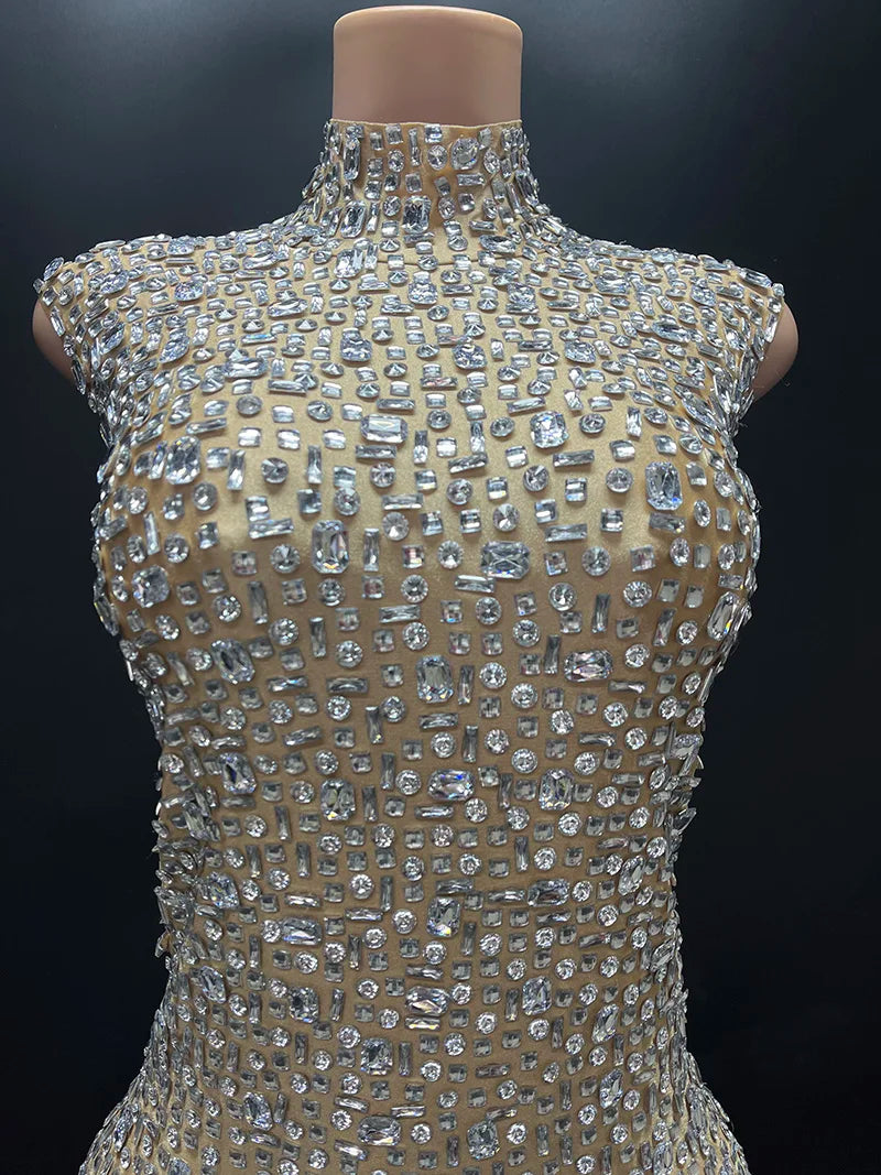 Elegant Rhinestone Party Dresses luxurious Celebration Birthday Dress Wedding Ball Sparkles Couture For Baby Shower Dress