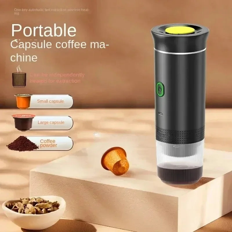 Coffee Machine Portable Wireless Electric Espresso Travel Car Home Camping Coffee Maker 3-in-1 Capsule Powder Coffee Maker