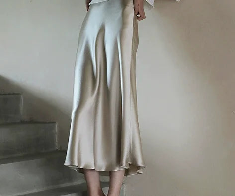 L2502 Chinese Style Long Skirts For Women Luxury Show Wears Party Skirts For Women Elegant Satin Skirt Office Lady Clothing