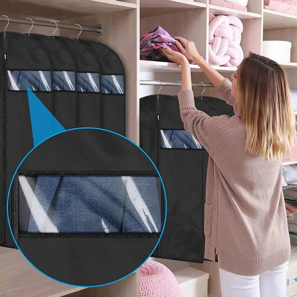 Clothes Dustproof Dust Covers Waterproof Clothing Cover Coat Suit Dress Protector Storage Bag Garment Bags Closet Organizer