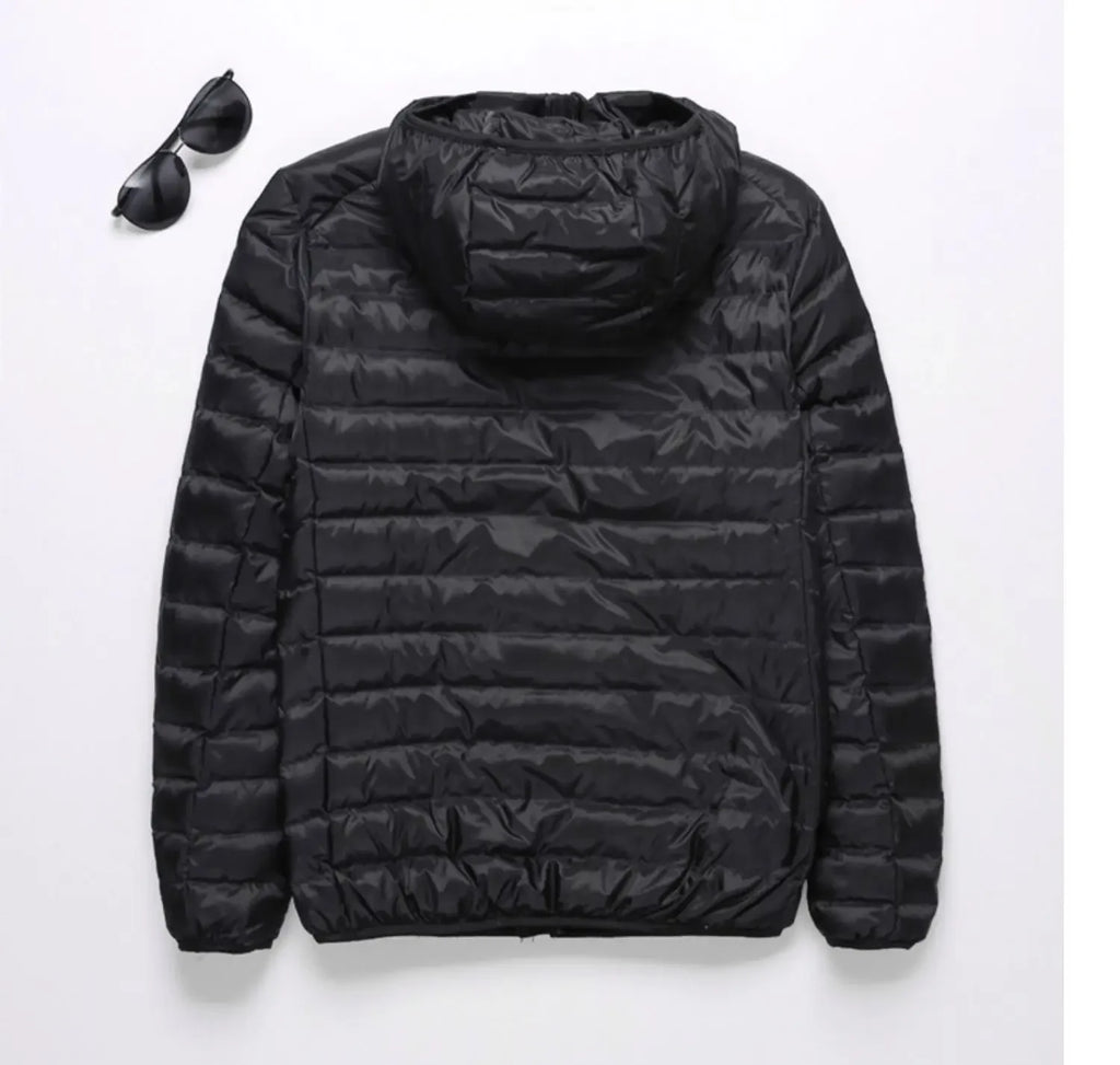 Autumn Winter New Style Men's Lightweight Hooded Cotton Jacket Warm Fashionable Short Casual Portable Stand Collar Cotton Coat