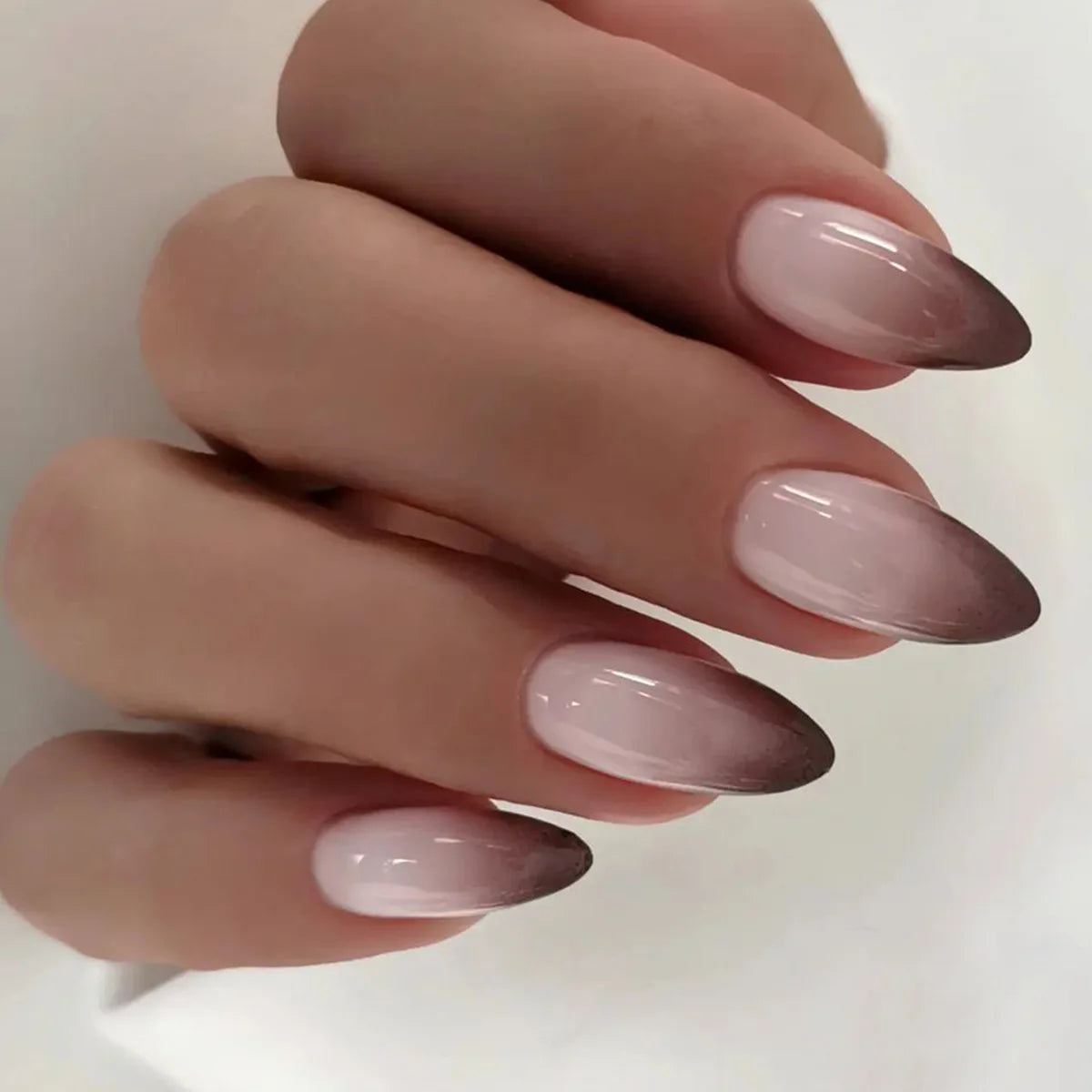 24PCS stiletto false nail tips Mid-length Gradients press on nails wearable full cover fashion false fingernails patch for girls