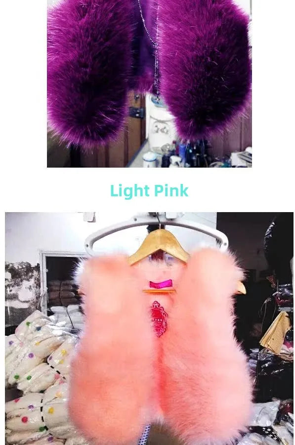 ort  Fur Vest Women's Autumn Winter Faion Slimming Belted Plu Jaet Korean Sle V-Ne No-Sve Commute Trend