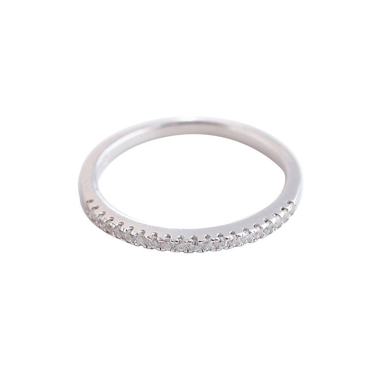 Jufeng S925 Sterling Silver Ring With Diamonds